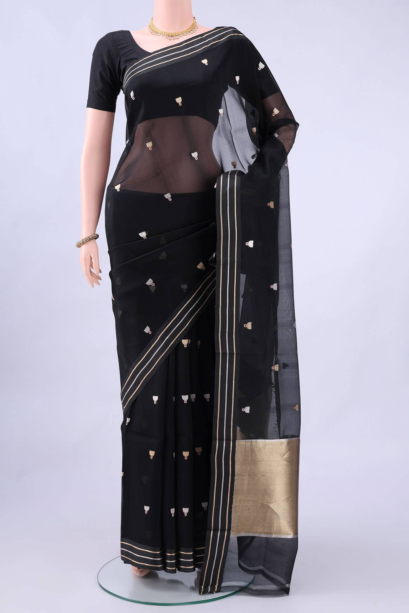 Black Banarasi Silk Saree