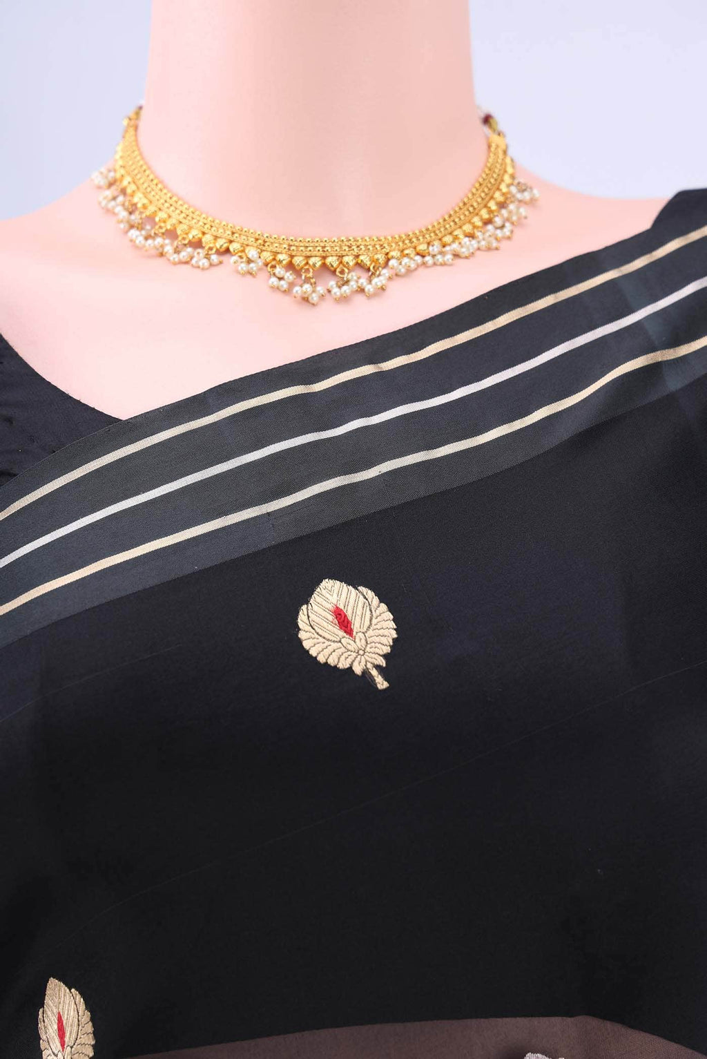 Black Banarasi Silk Saree