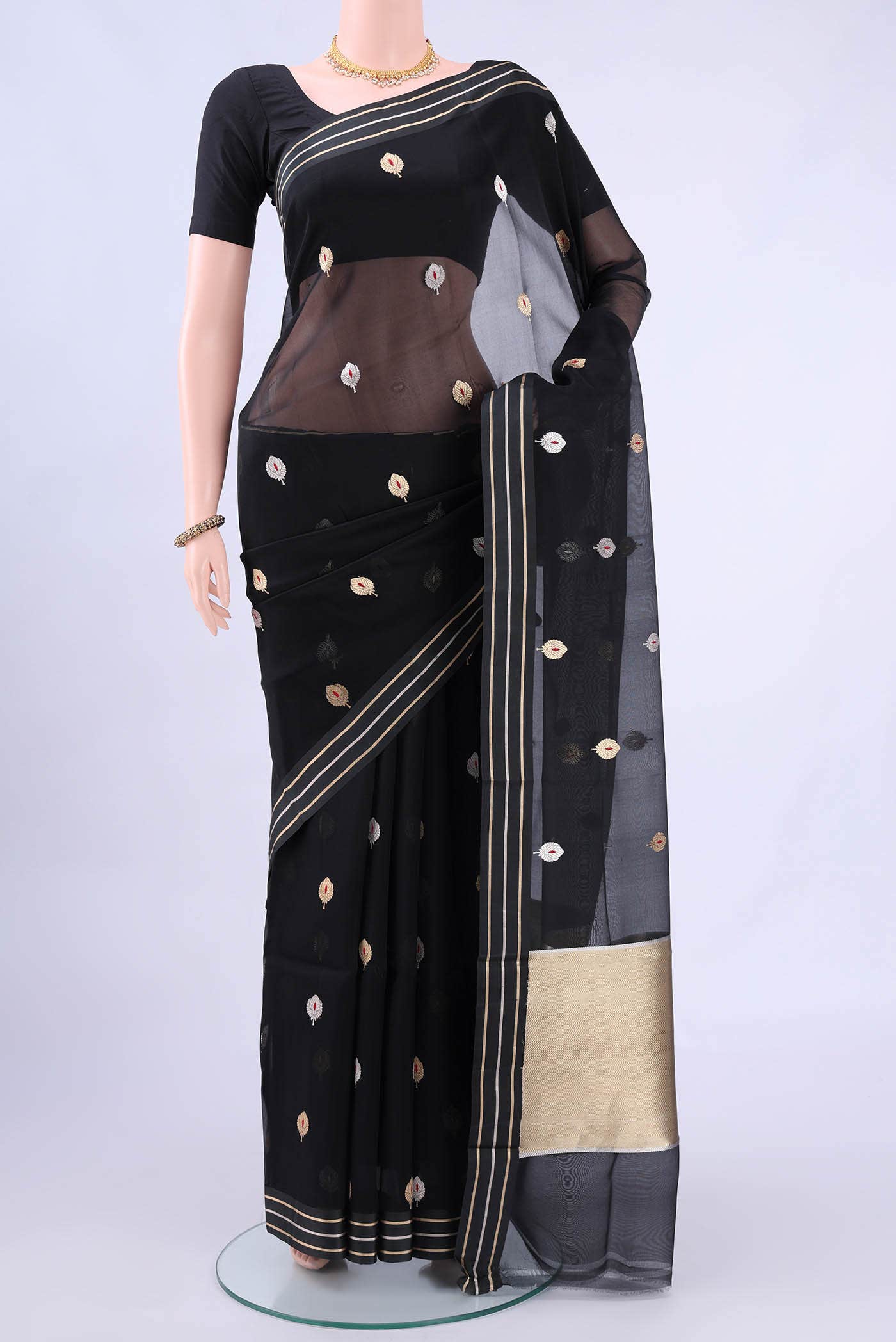 Black Banarasi Silk Saree