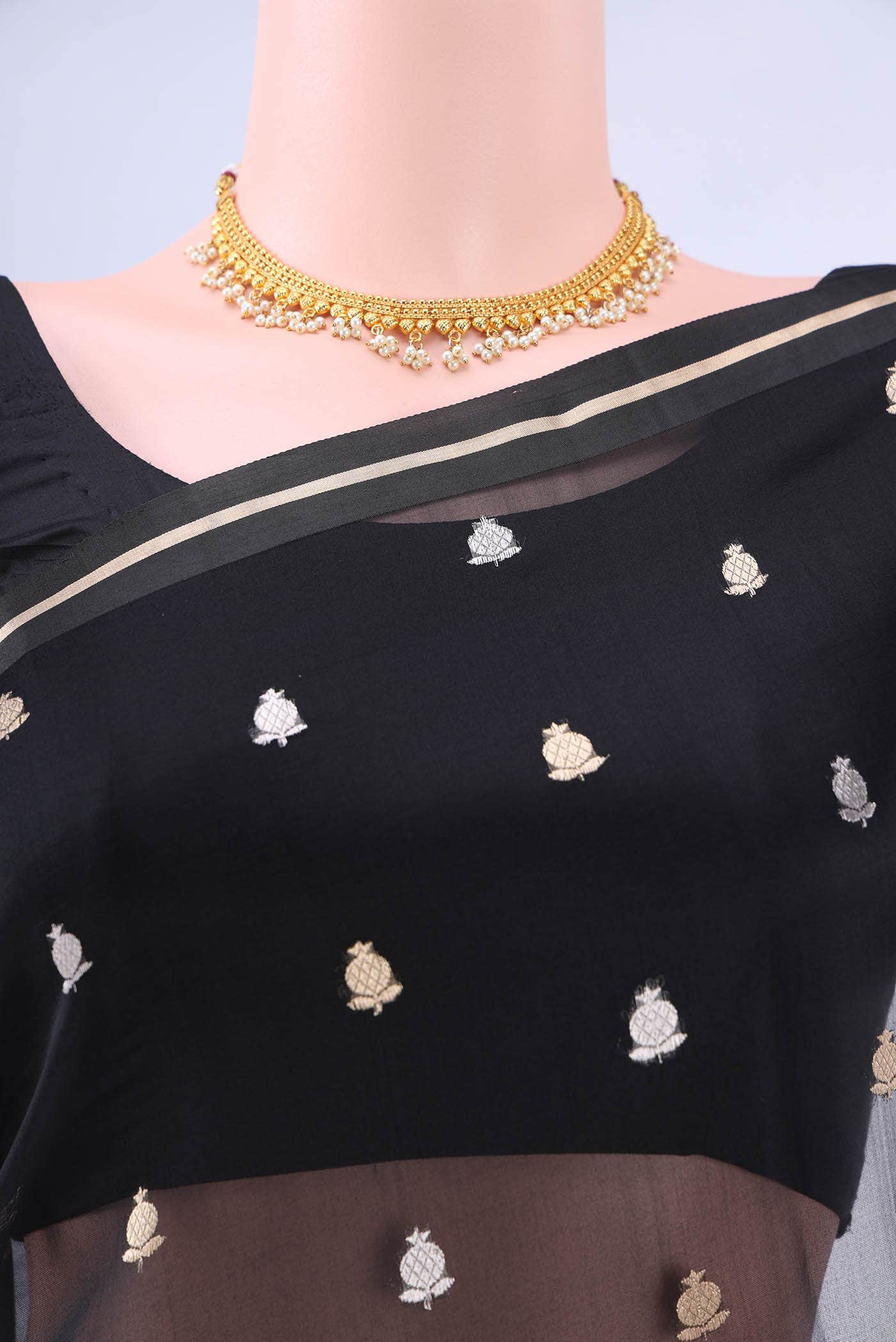 Black Banarasi Silk Saree