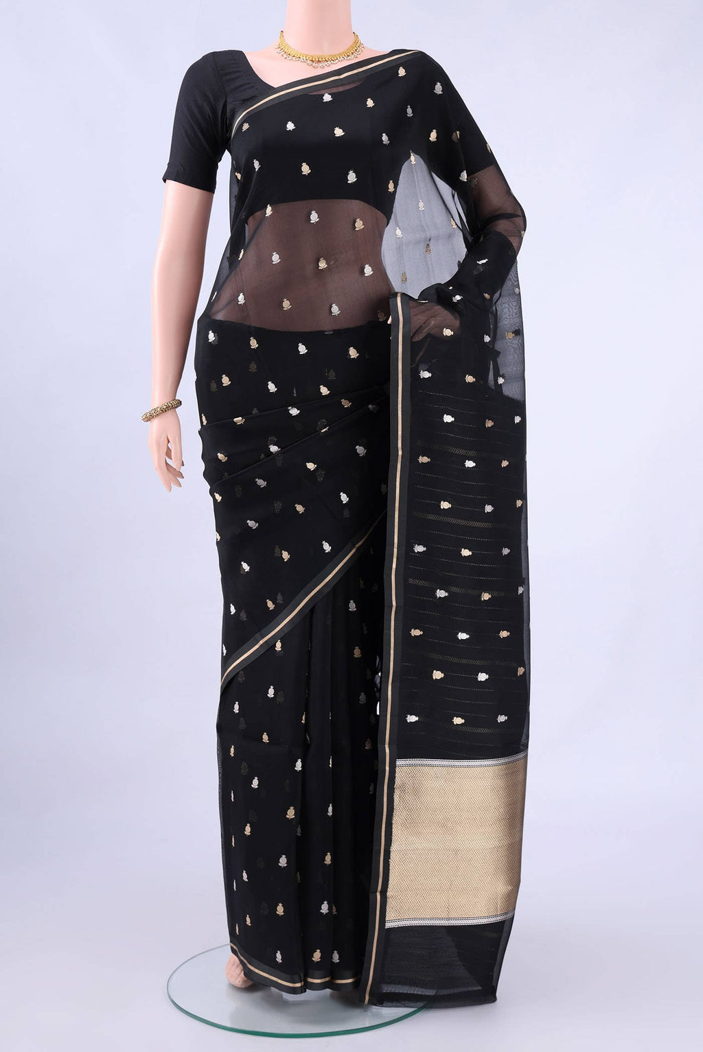 Black Banarasi Silk Saree