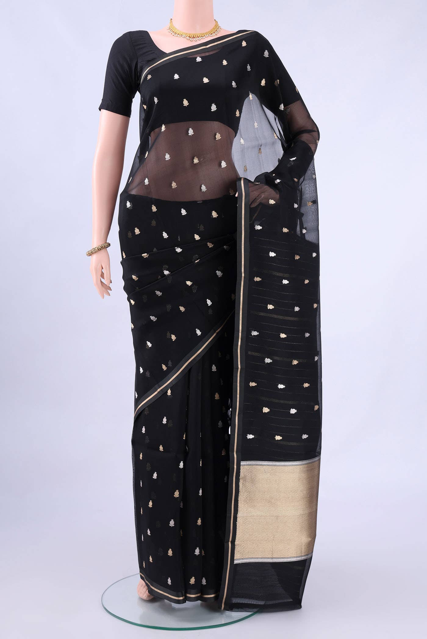 Black Banarasi Silk Saree
