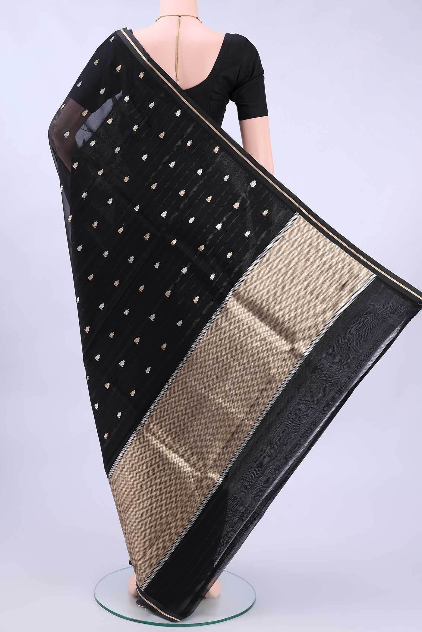 Black Banarasi Silk Saree