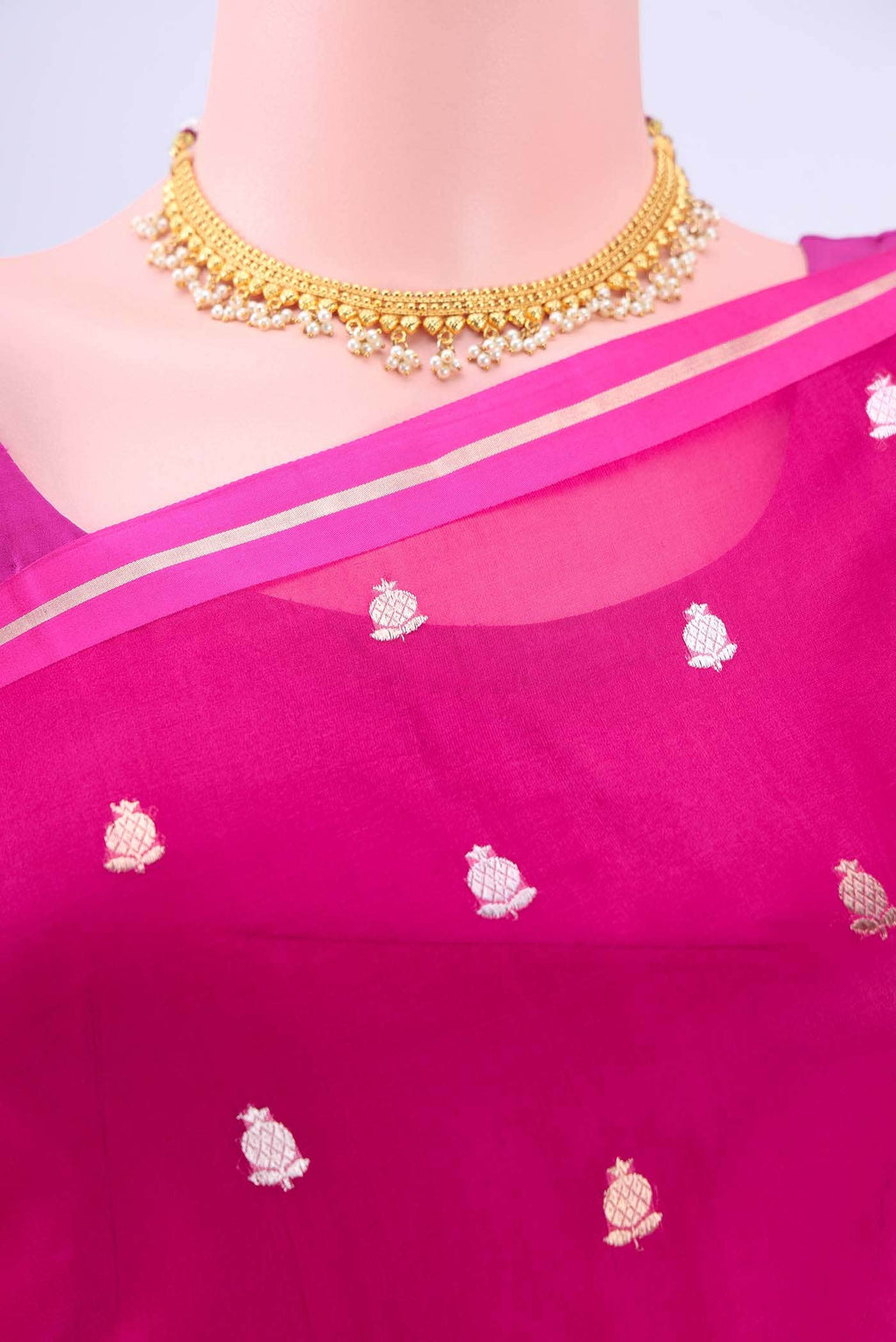 Rani Pink Banarasi Silk Saree