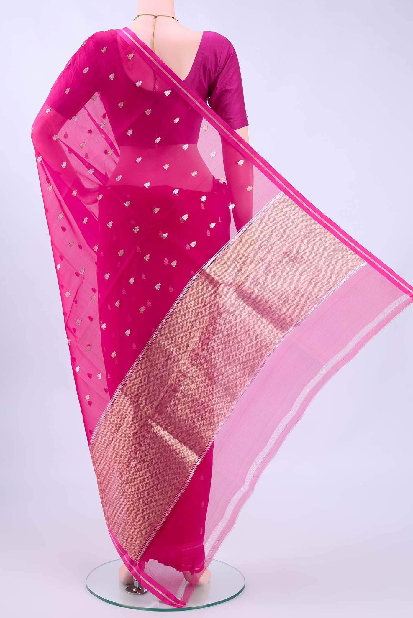 Rani Pink Banarasi Silk Saree