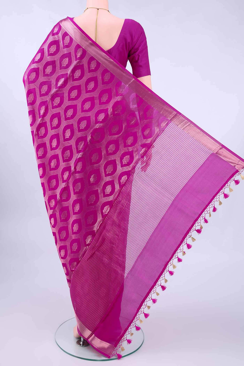 Magenta Banarasi Silk Saree
