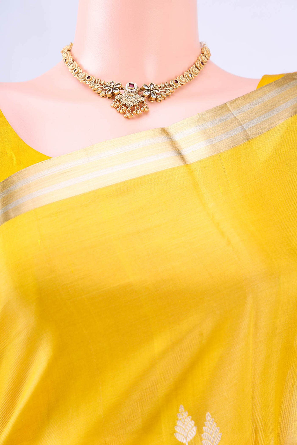Yellow Banarasi Silk Saree