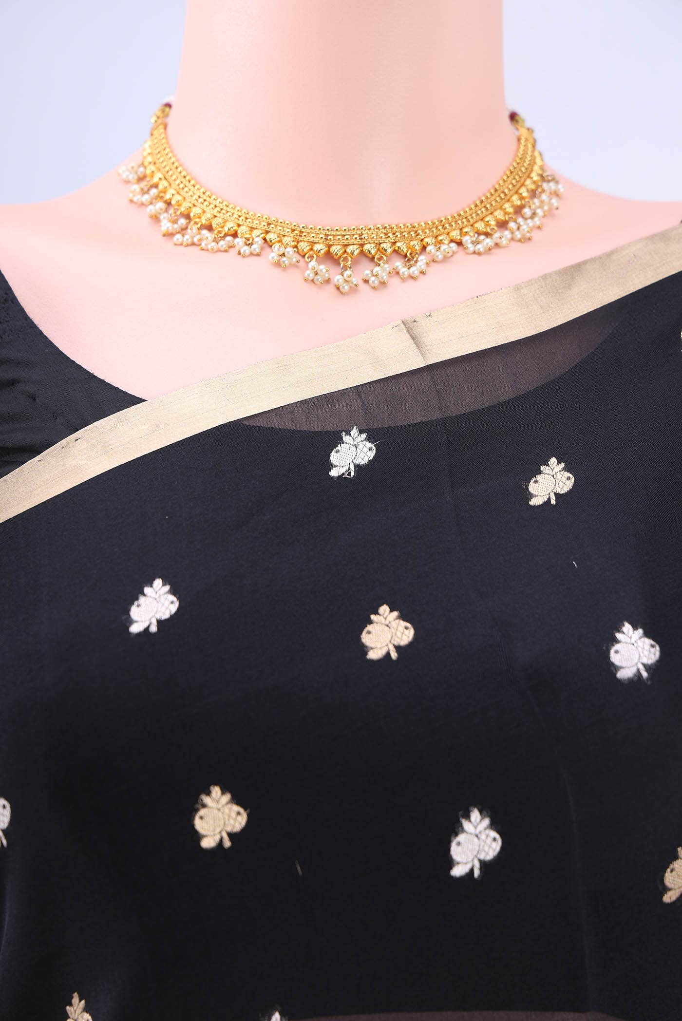 Black Banarasi Silk Saree