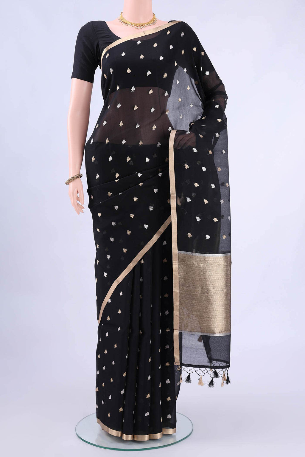 Black Banarasi Silk Saree
