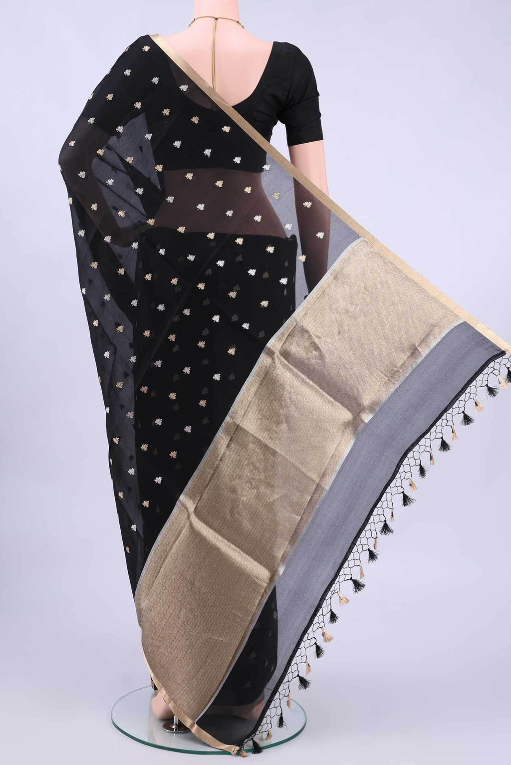 Black Banarasi Silk Saree