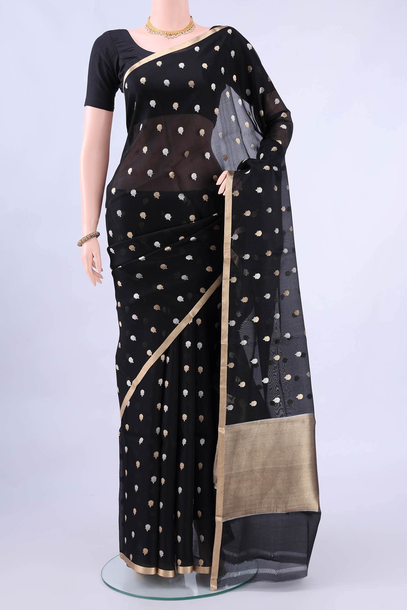Black Banarasi Silk Saree