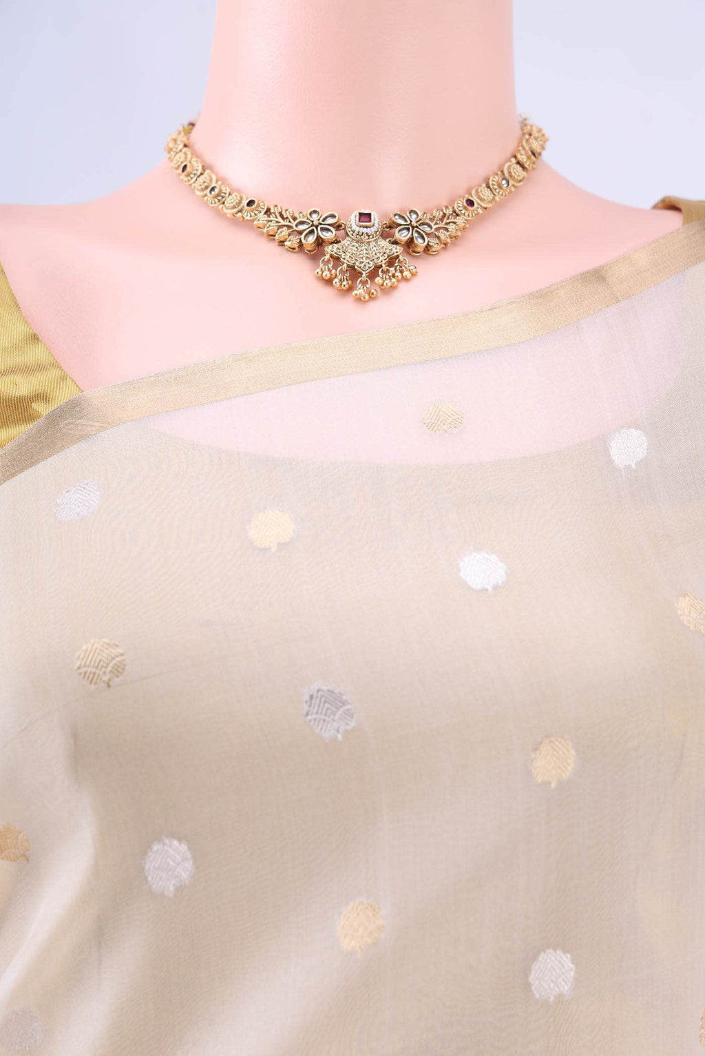 White Banarasi Silk Saree