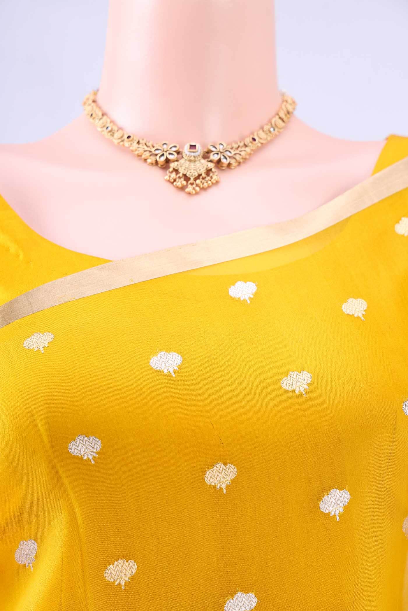 Yellow Banarasi Silk Saree