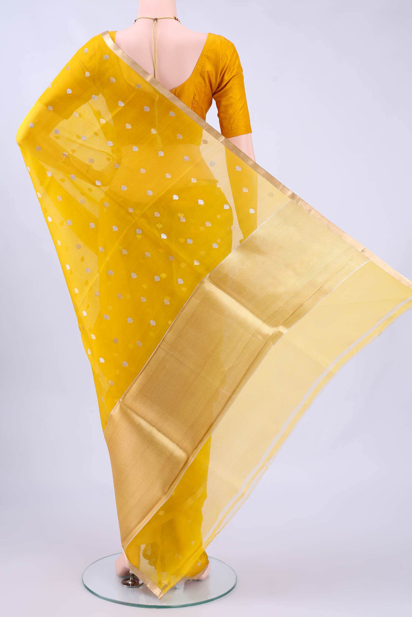 Yellow Banarasi Silk Saree