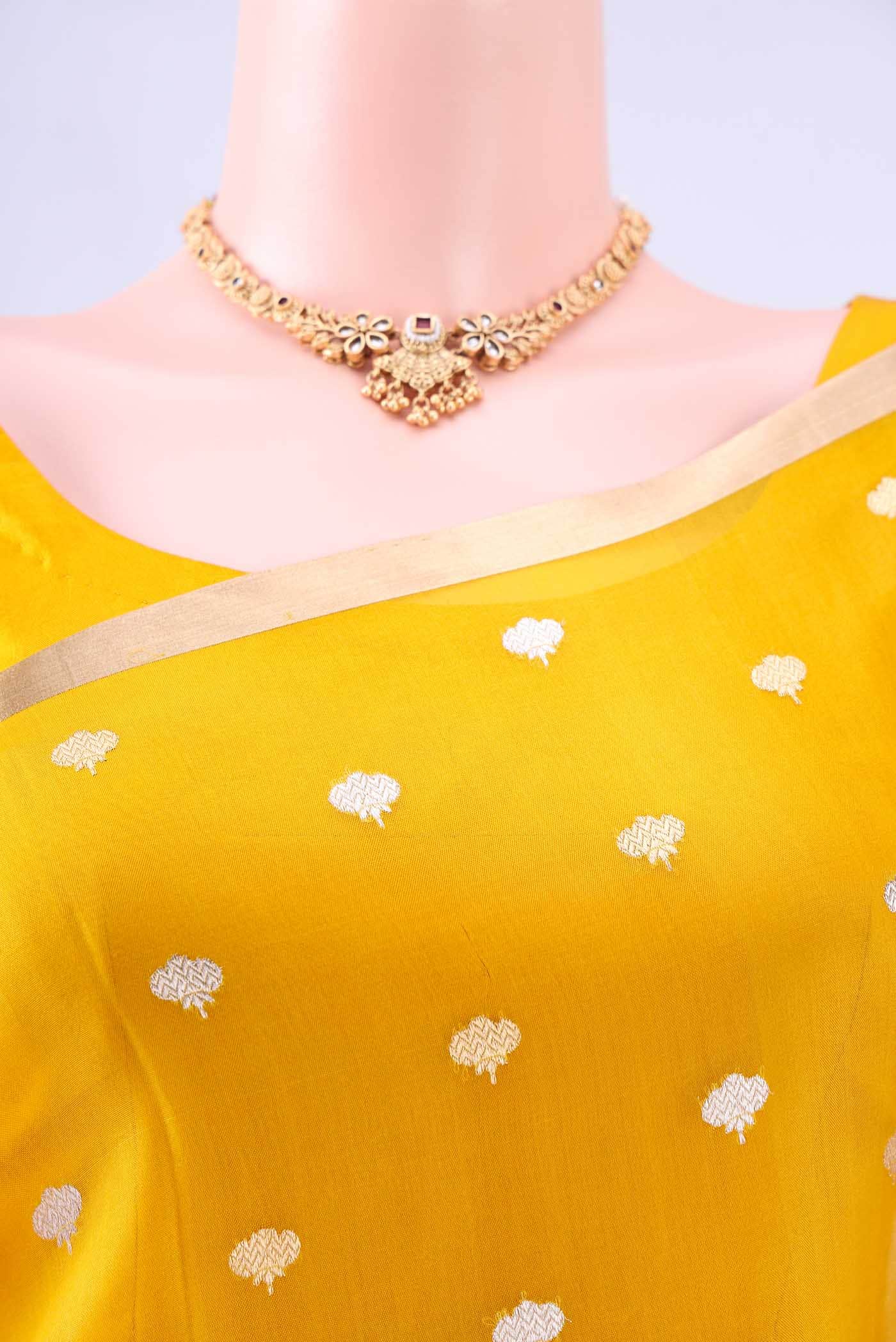 Yellow Banarasi Silk Saree