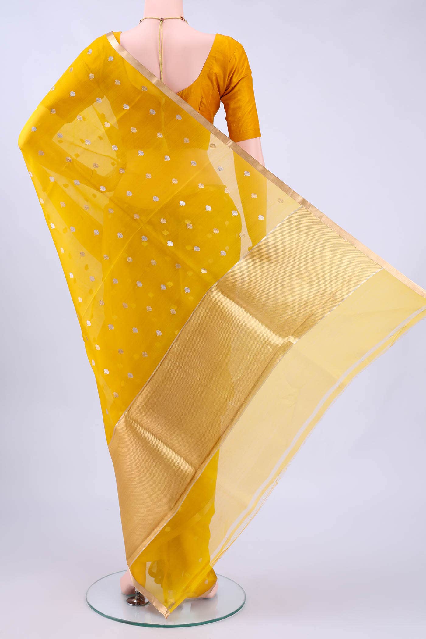 Yellow Banarasi Silk Saree