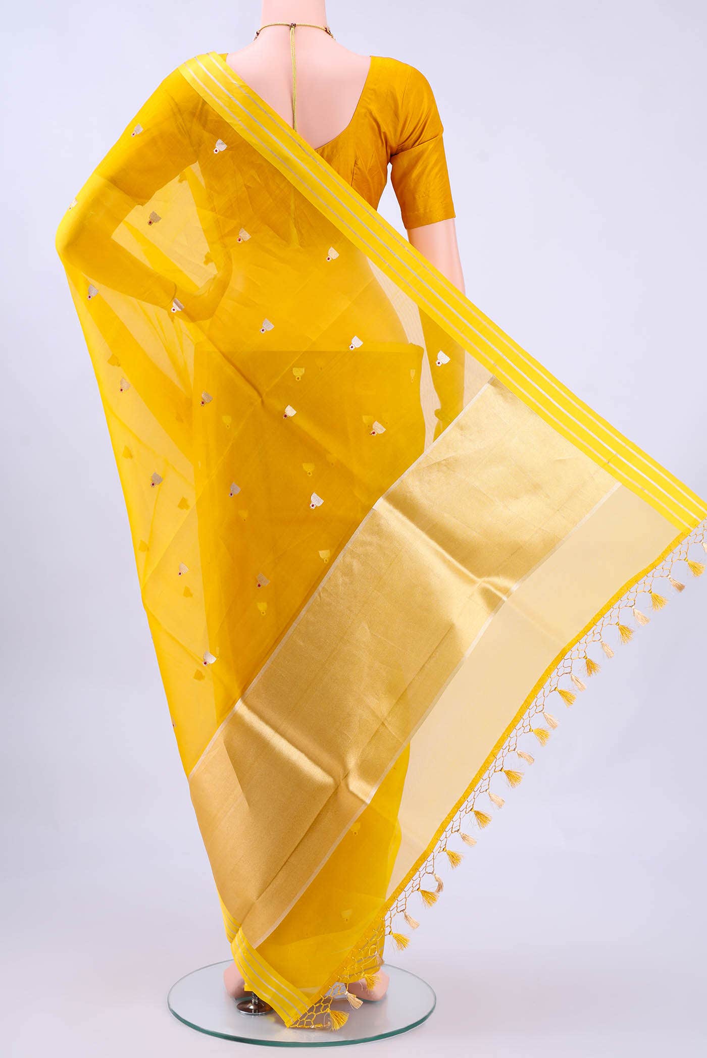 Yellow Banarasi Silk Saree