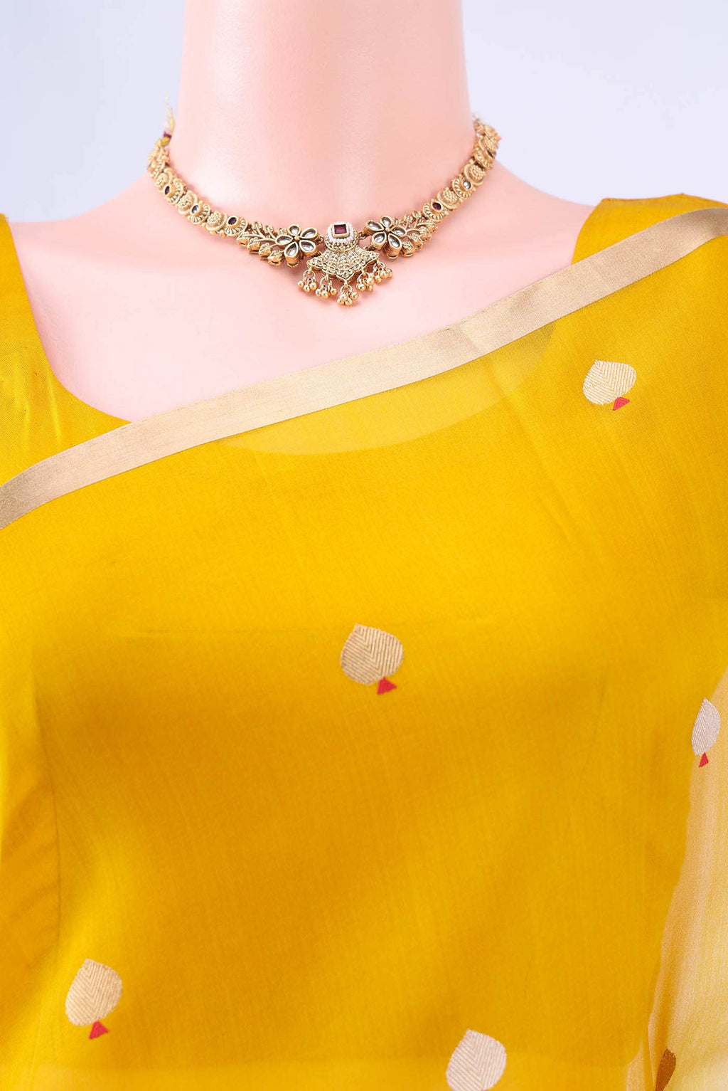 Yellow Banarasi Silk Saree