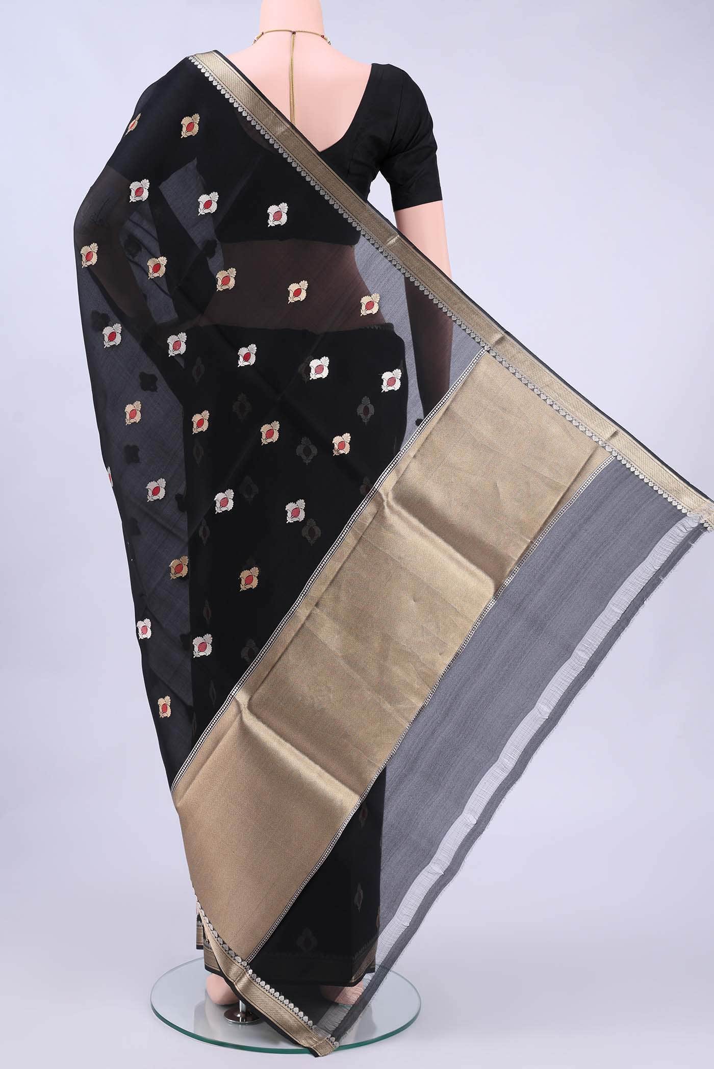 Black Banarasi Silk Saree