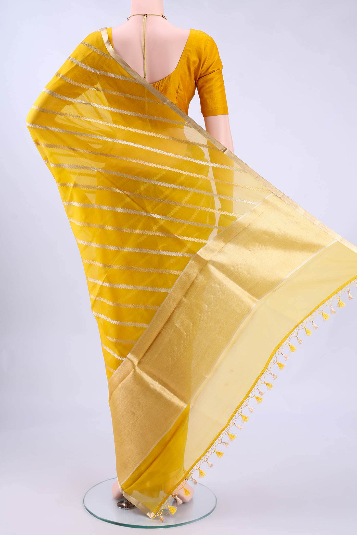 Yellow Banarasi Silk Saree