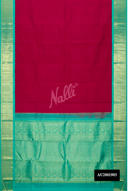 Dark Pink Kanchipuram Silk Saree