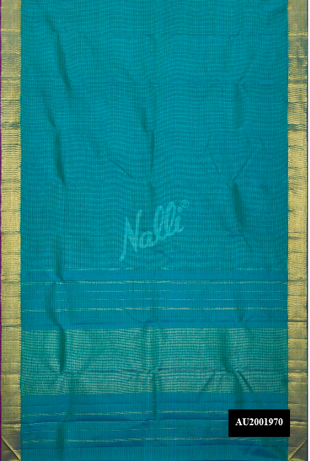 Peacock Blue Kanchipuram Silk Saree