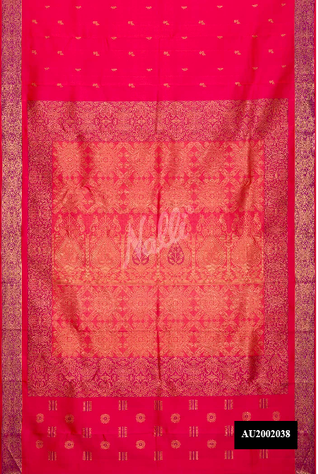 Dark Pink Kanchipuram Silk Saree