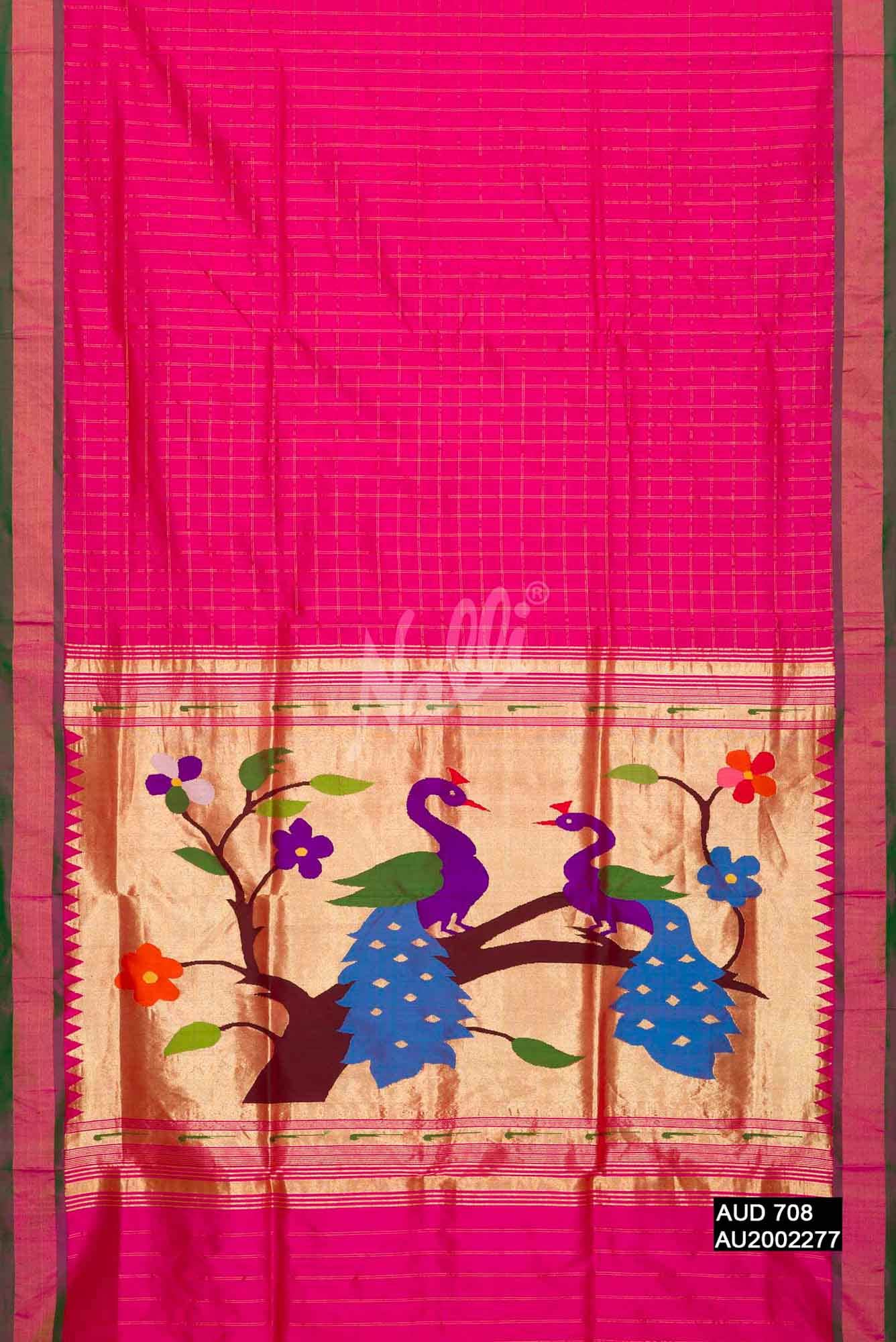 Pink Paithani Silk Saree