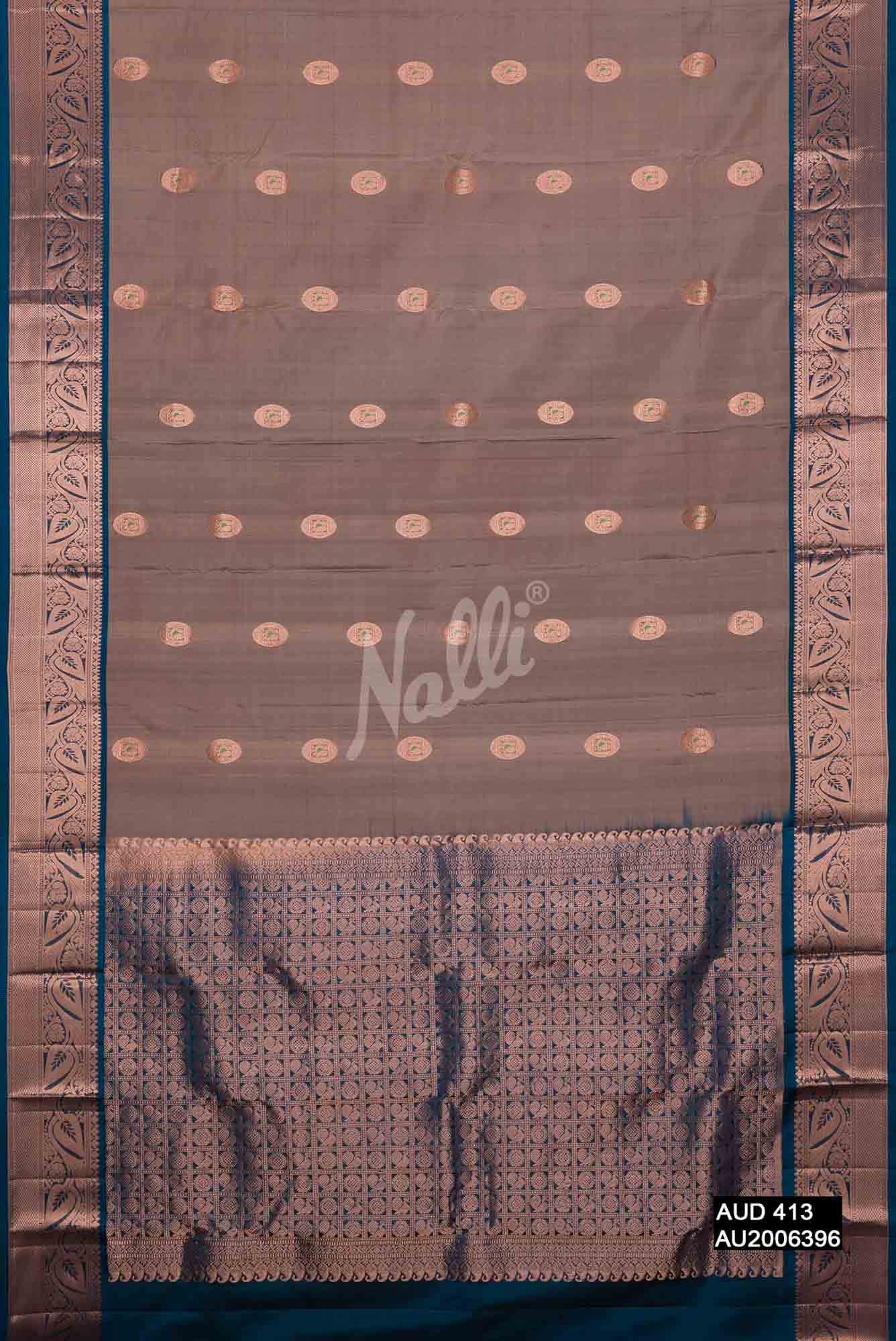 Grey Kanchipuram Silk Saree