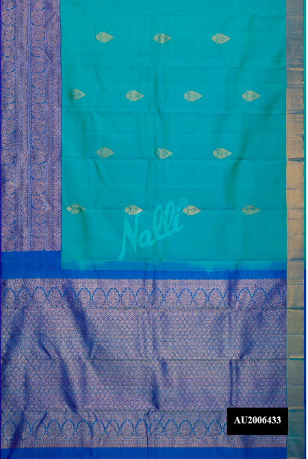 Sea Green Kanchipuram Silk Saree