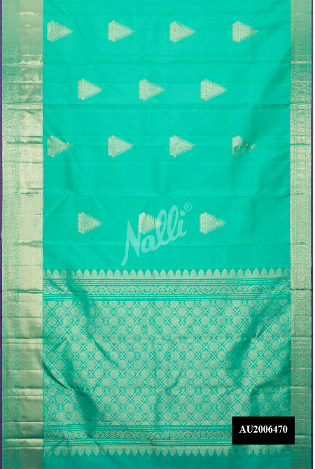 Sea Green Kanchipuram Silk Saree