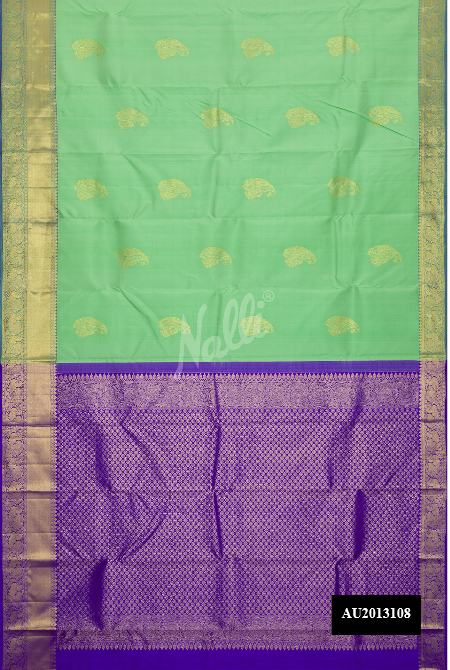 Sea Green Kanchipuram Silk Saree