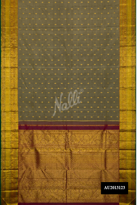 Grey Kanchipuram Silk Saree