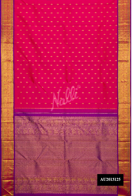 Dark Pink Kanchipuram Silk Saree