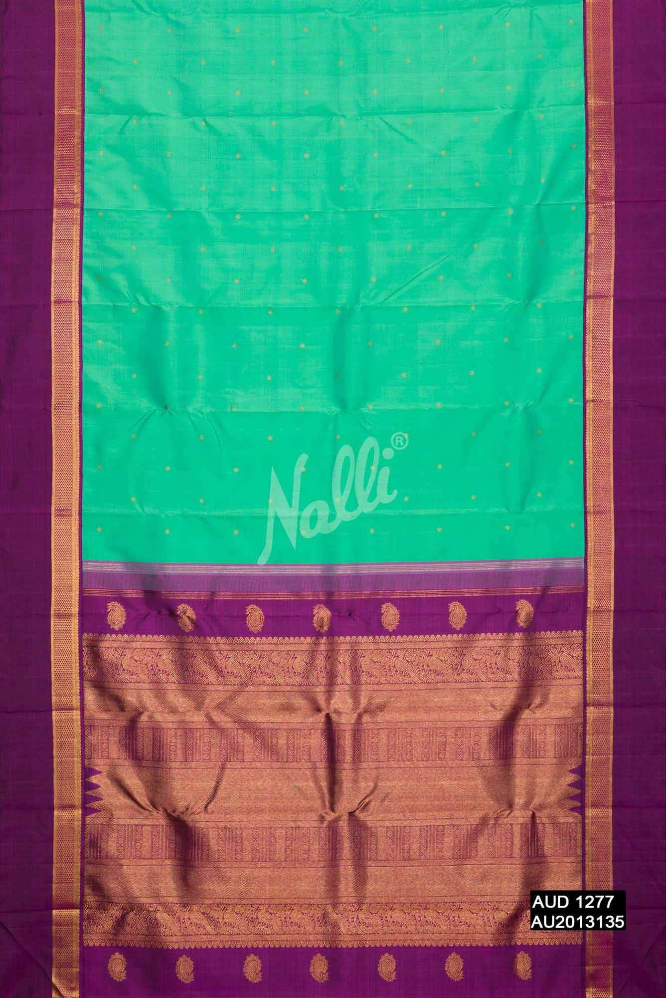 Sea Green Kanchipuram Silk Saree
