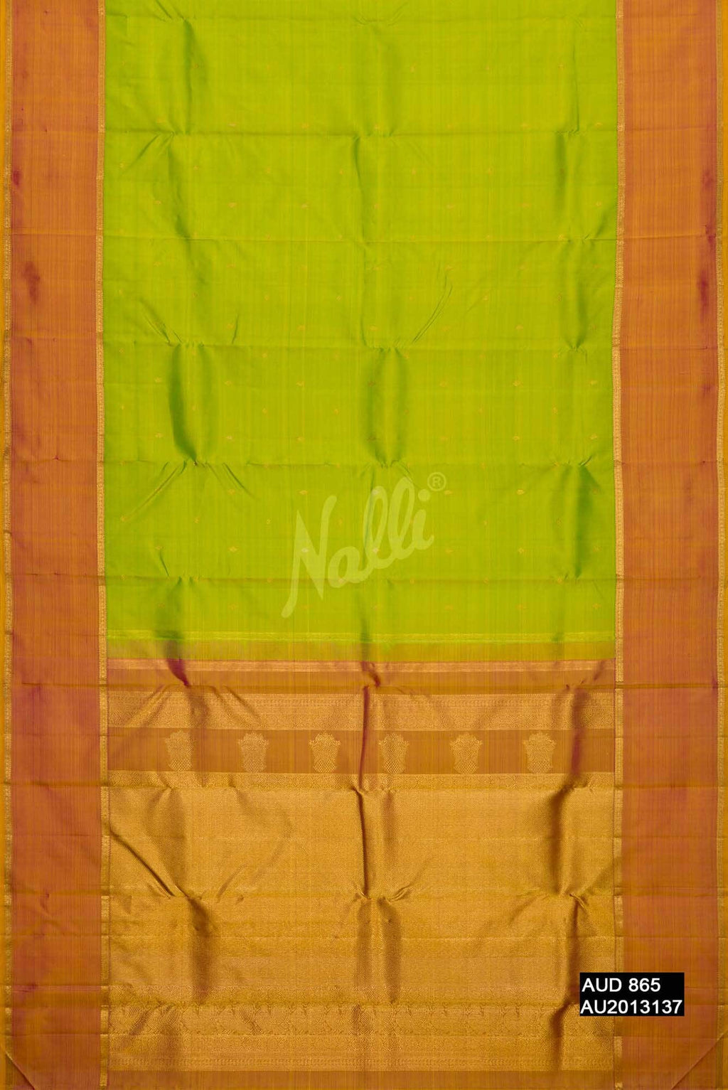 Parrot Green Kanchipuram Silk Saree