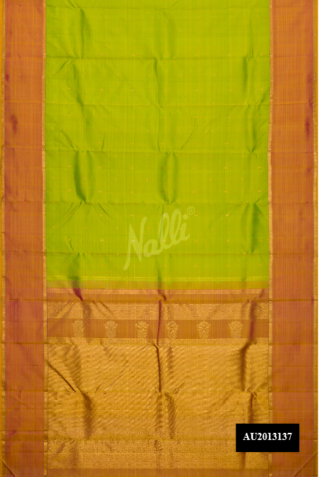 Parrot Green Kanchipuram Silk Saree