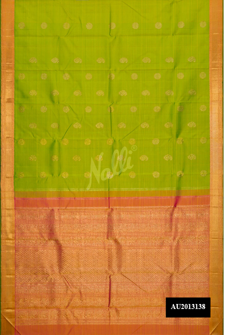 Parrot Green Kanchipuram Silk Saree