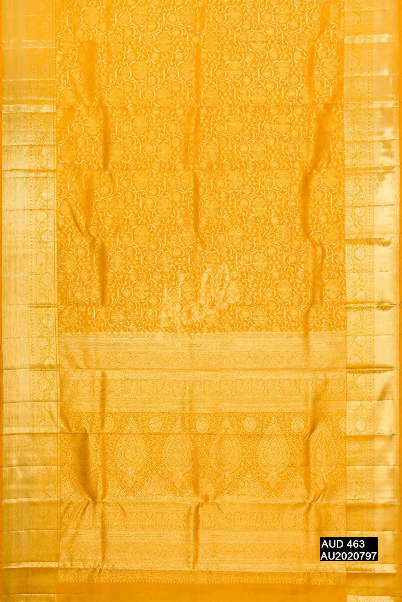 Mustard Kanchipuram Silk Saree