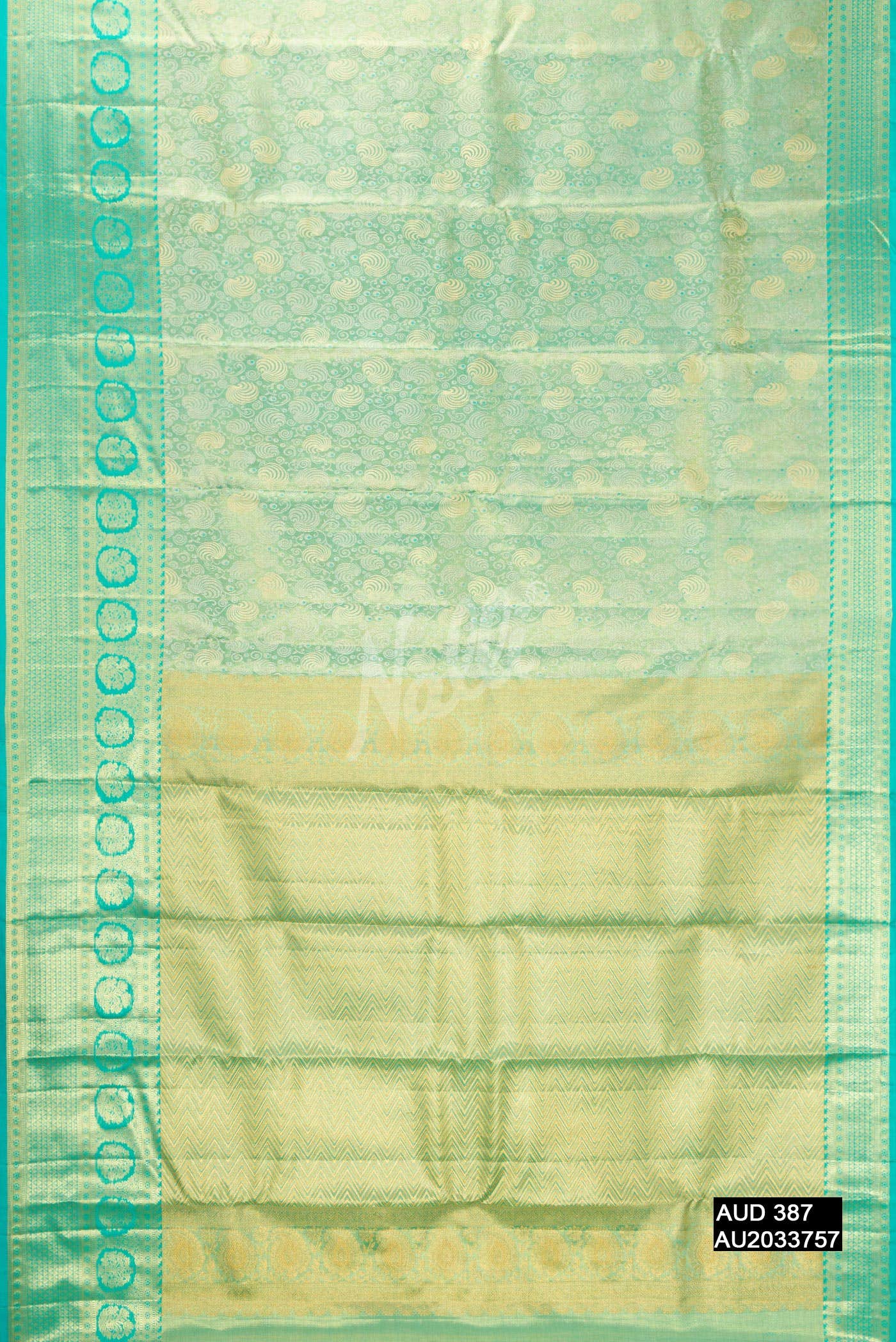Light Green Kanchipuram Tissue Silk Saree