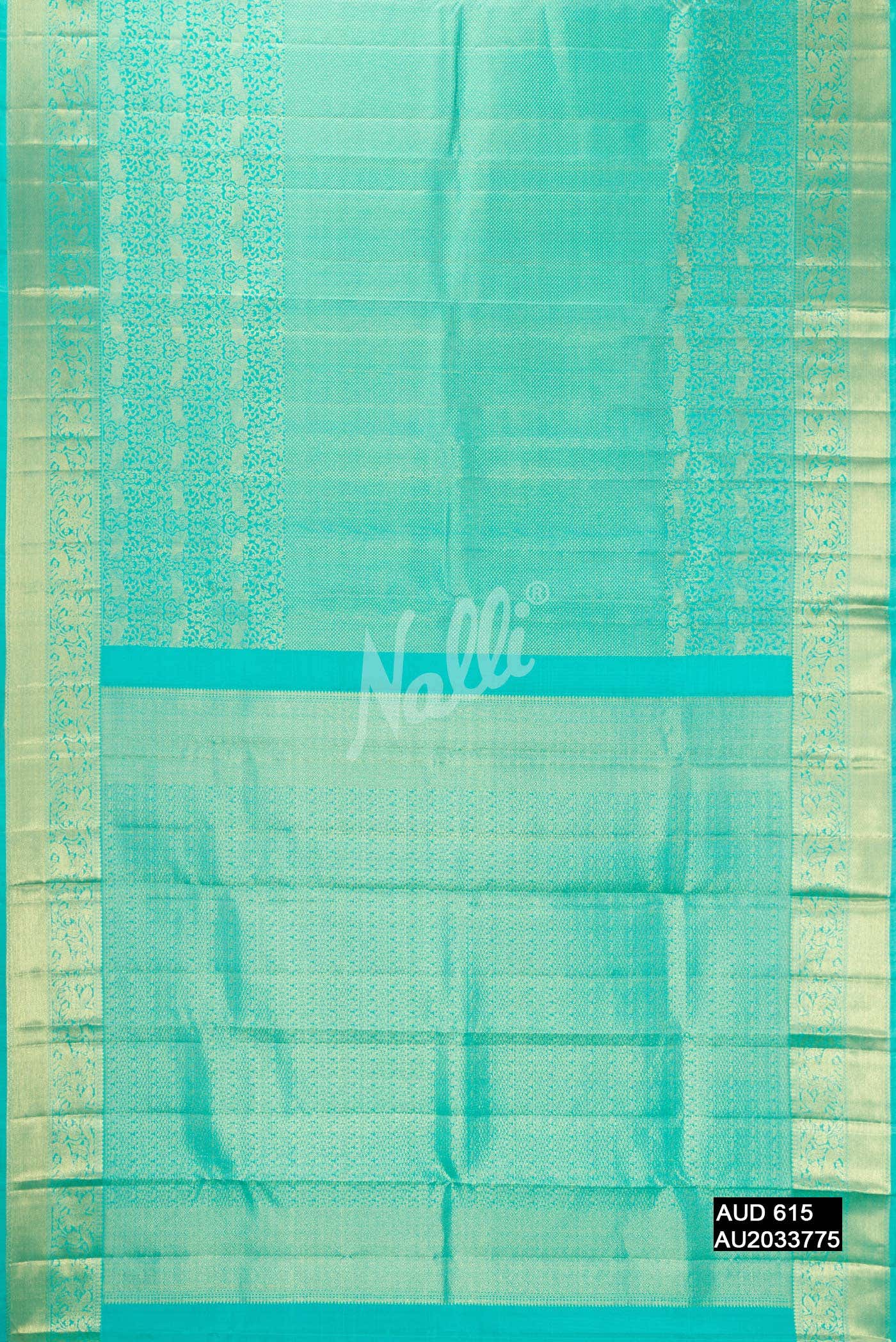 Sea Green Kanchipuram Silk Saree
