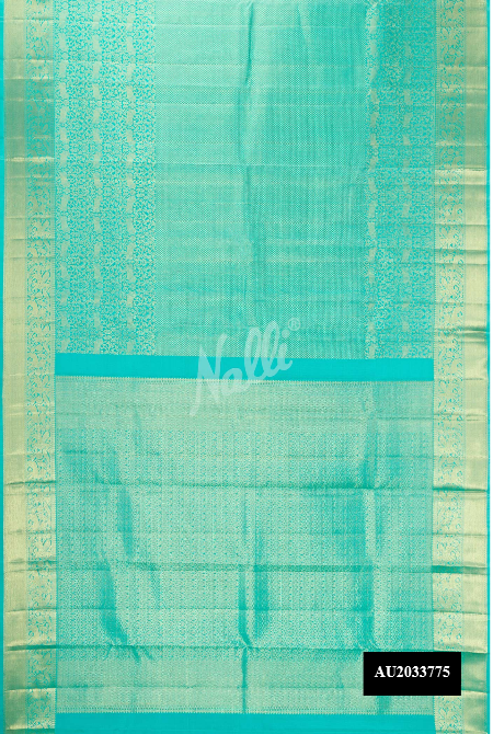 Sea Green Kanchipuram Silk Saree