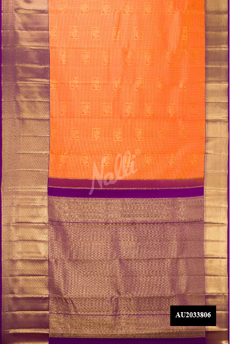 Orange Kanchipuram Silk Saree