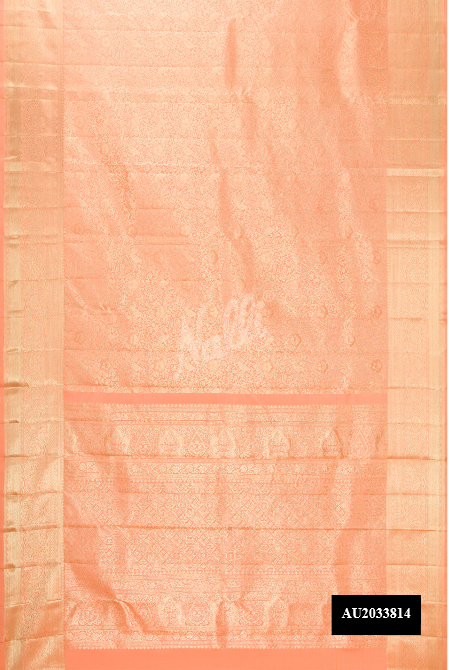 Golden Peach Kanchipuram Silk Saree