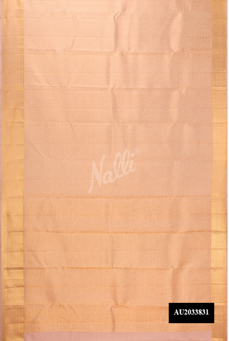 Golden Peach Kanchipuram Silk Saree