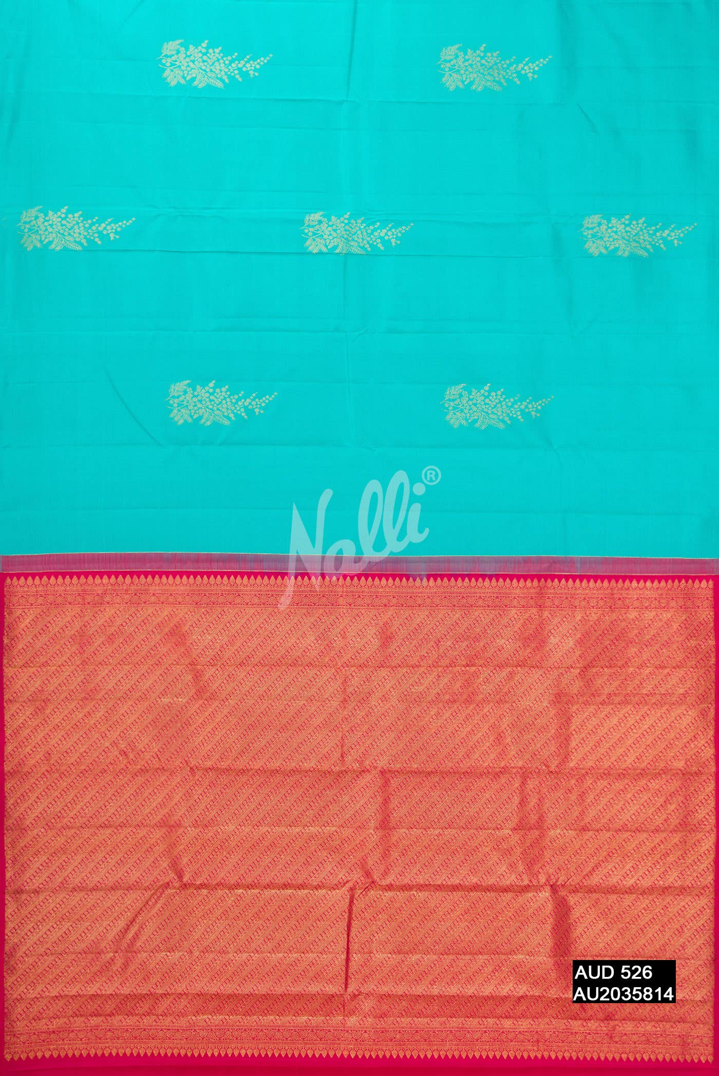 Sea Green Kanchipuram Silk Saree