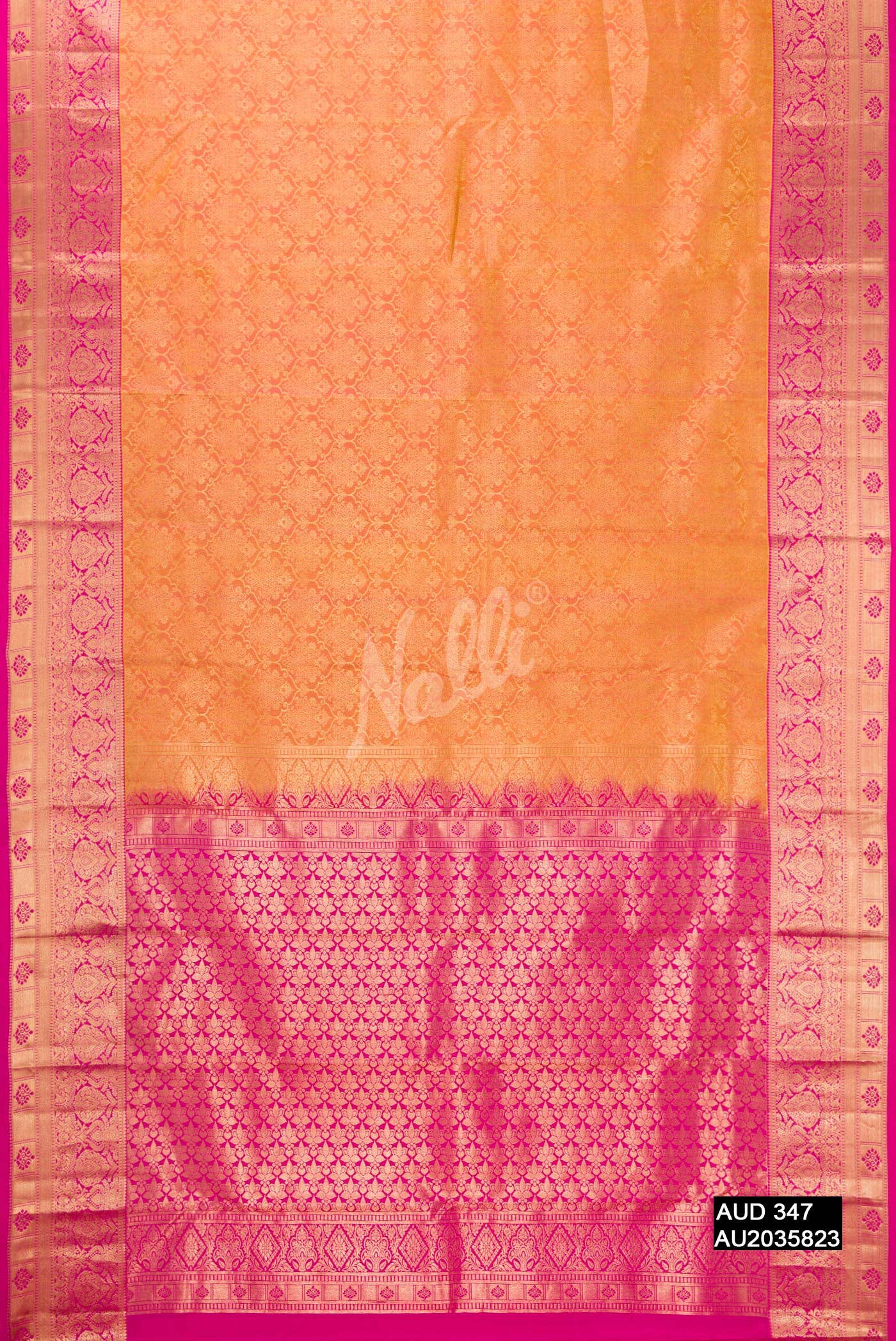 Mustard Kanchipuram Silk Saree