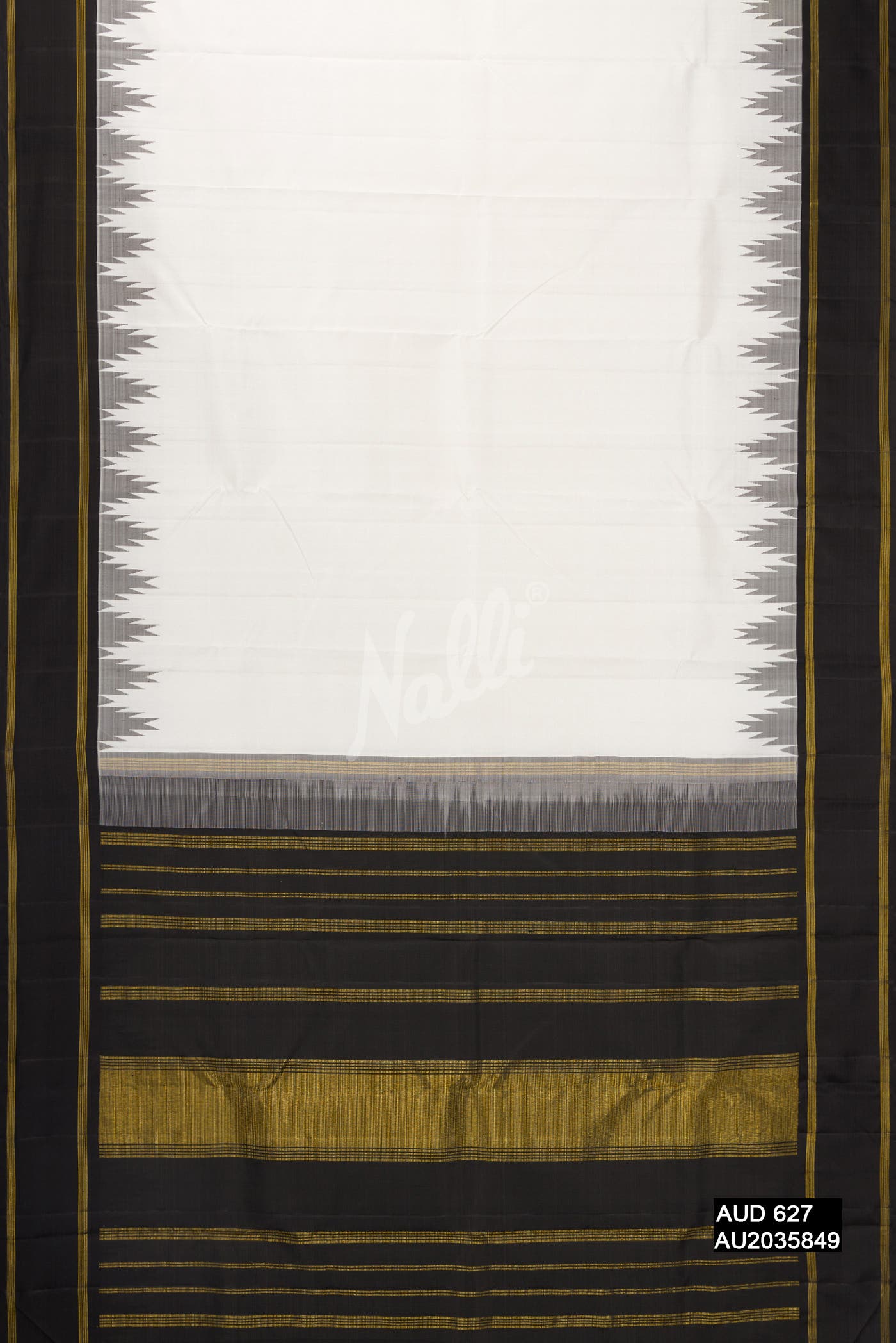 Off White Kanchipuram Silk Saree