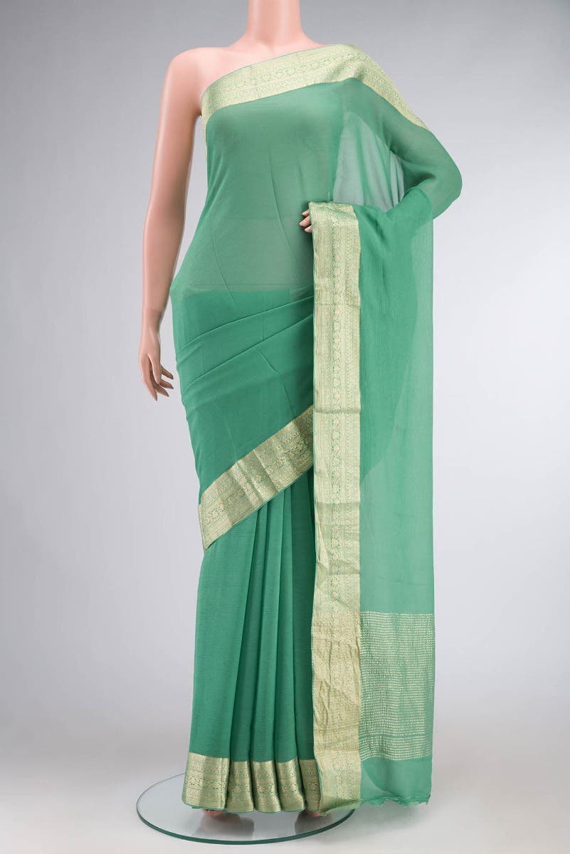 Green Mysore Chiffon Saree
