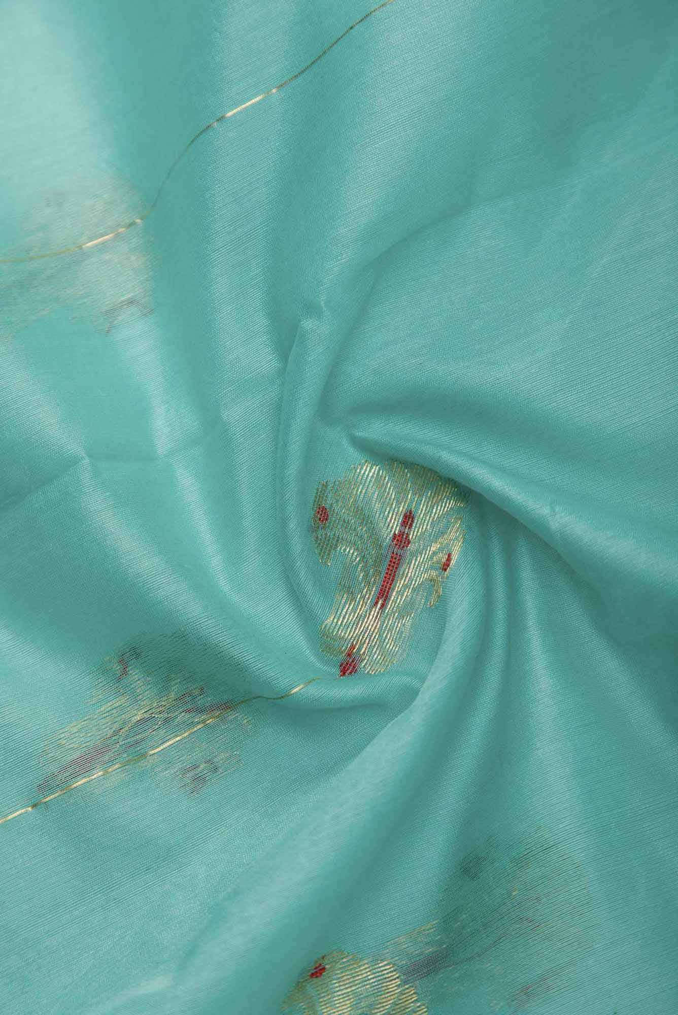 Nyra - Teal Chanderi Silk Cotton Saree